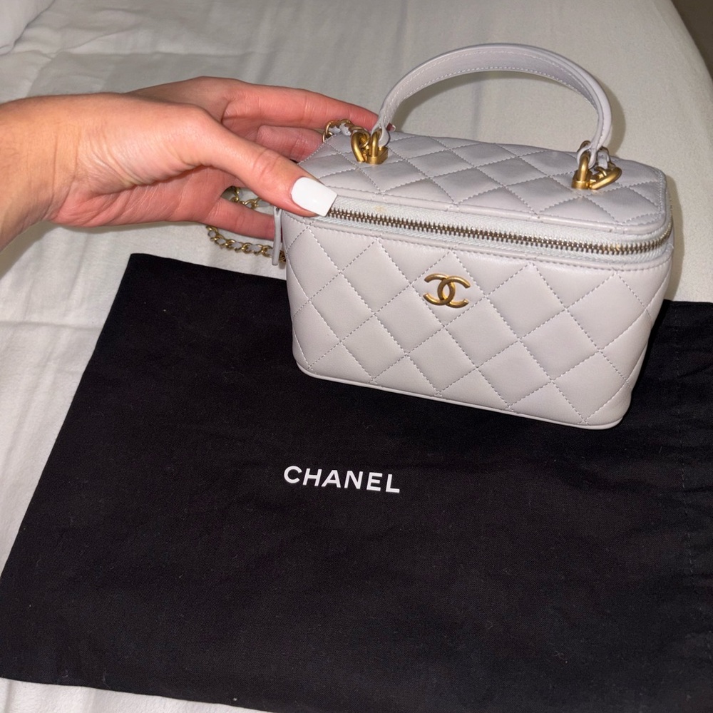 Chanel Ivory Quilted Mini Bag with Gold Accents